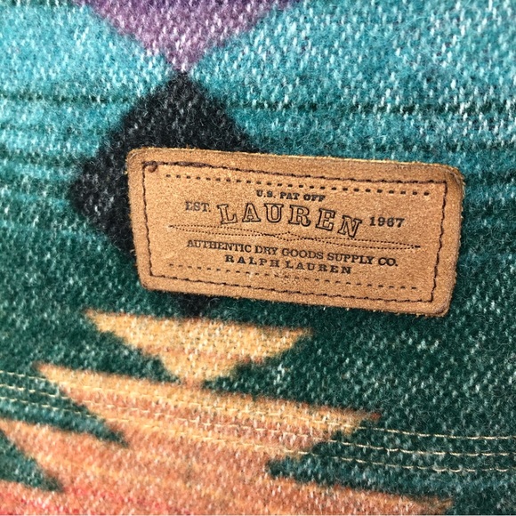 Ralph Lauren USA Made Southwestern Aztec Indian Wool Jacket Vintage Concho Small - Picture 11 of 12